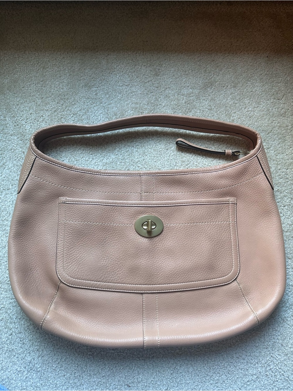 Coach Leather Hobo in Blush Pink